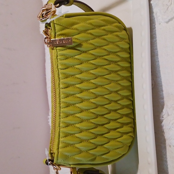 Anne Klein Tropic Chartreuse Mini Quilted Crossbody Bag ⚜️ 👑 ⚜️ - Picture 7 of 13